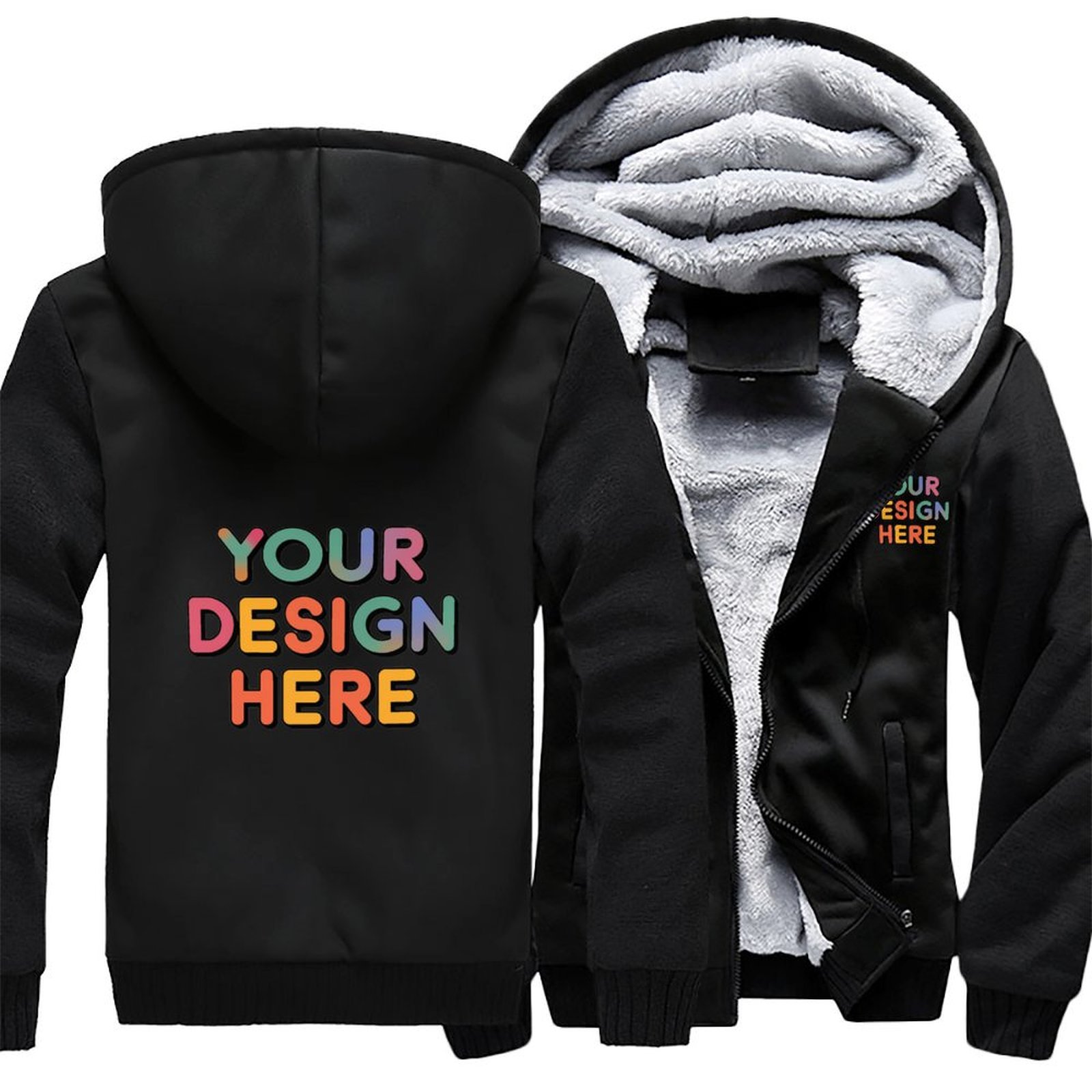 Personalized Custom Men’s Exquisite Craftsmanship Full Zip Hoodie