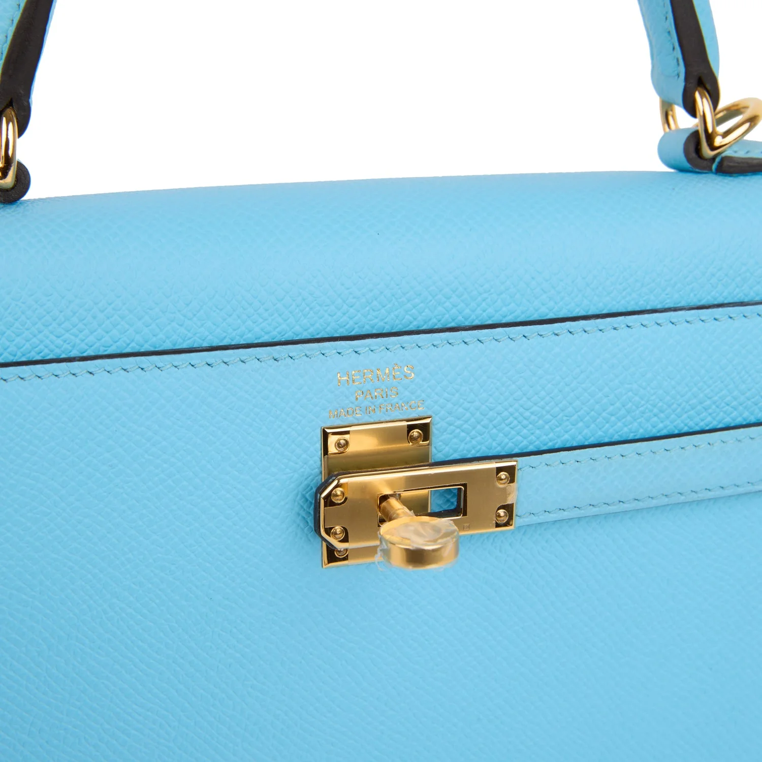 Hermes Kelly Sellier 25 Celeste Epsom Gold Hardware