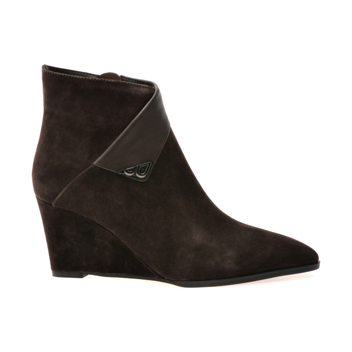 Botine elegante EPICA maro, M152B, din piele intoarsa
