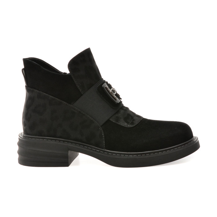 Ghete FLAVIA PASSINI negre, M69B, din piele intoarsa