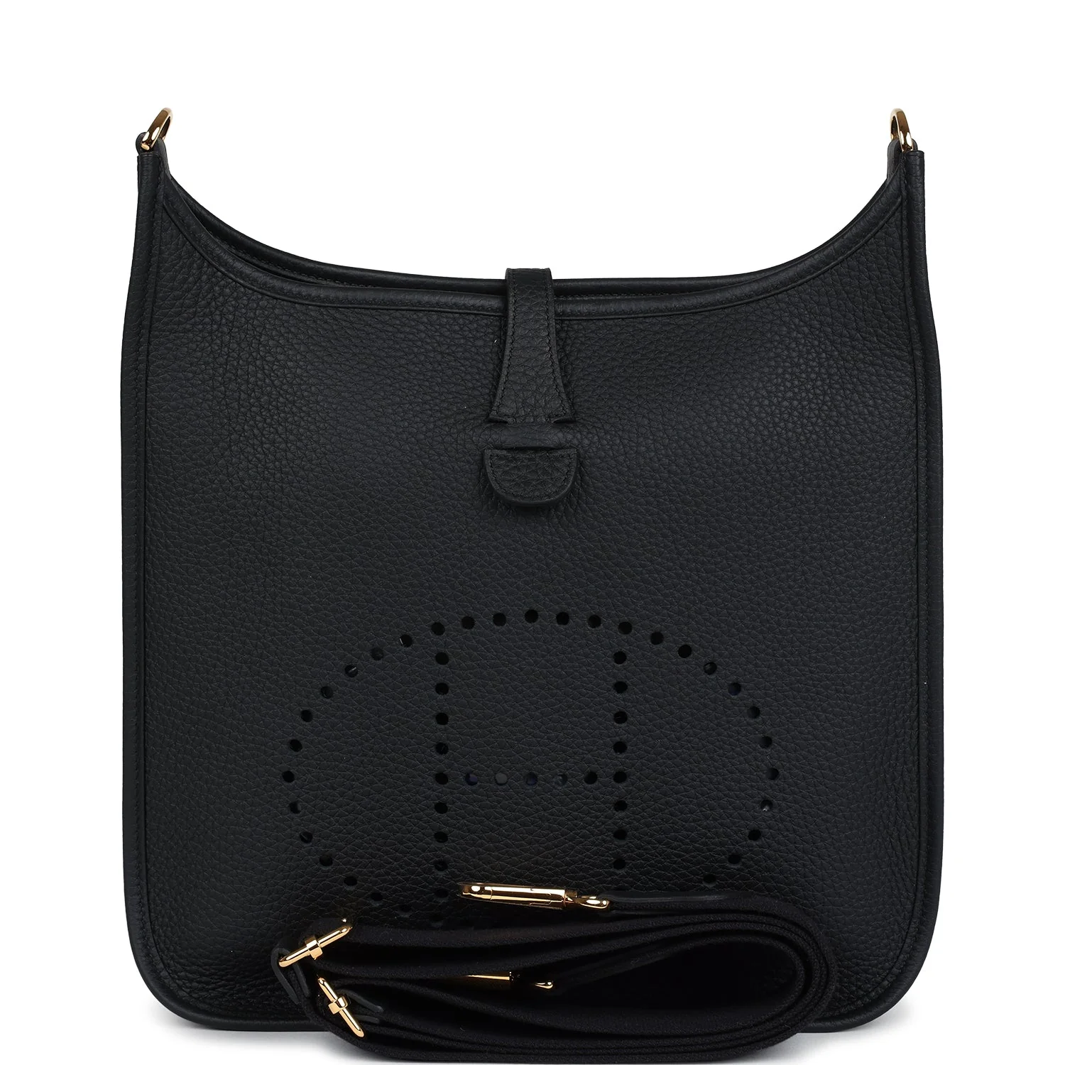 Hermes Evelyne III PM Black Clemence Gold Hardware