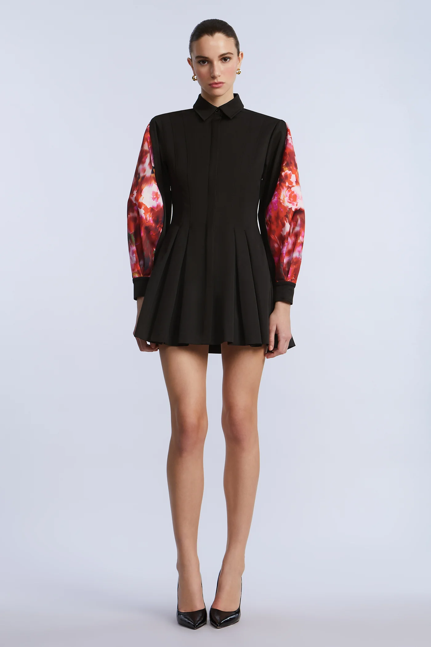 Taffeta Twill Printed Dress