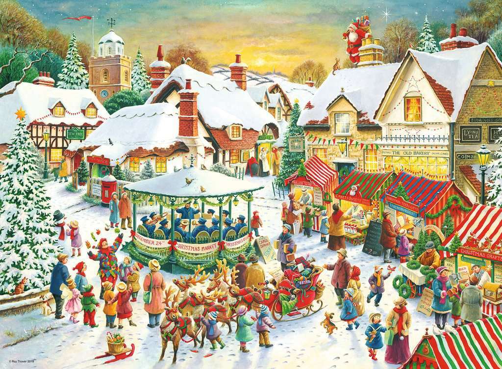Christmas Collection No.1, Christmas Market & Santa’s Christmas Supper 2x500Pc Puzzle