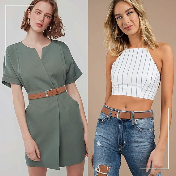 BELTIQUE Women Casual Leather Belt for Jeans Pants