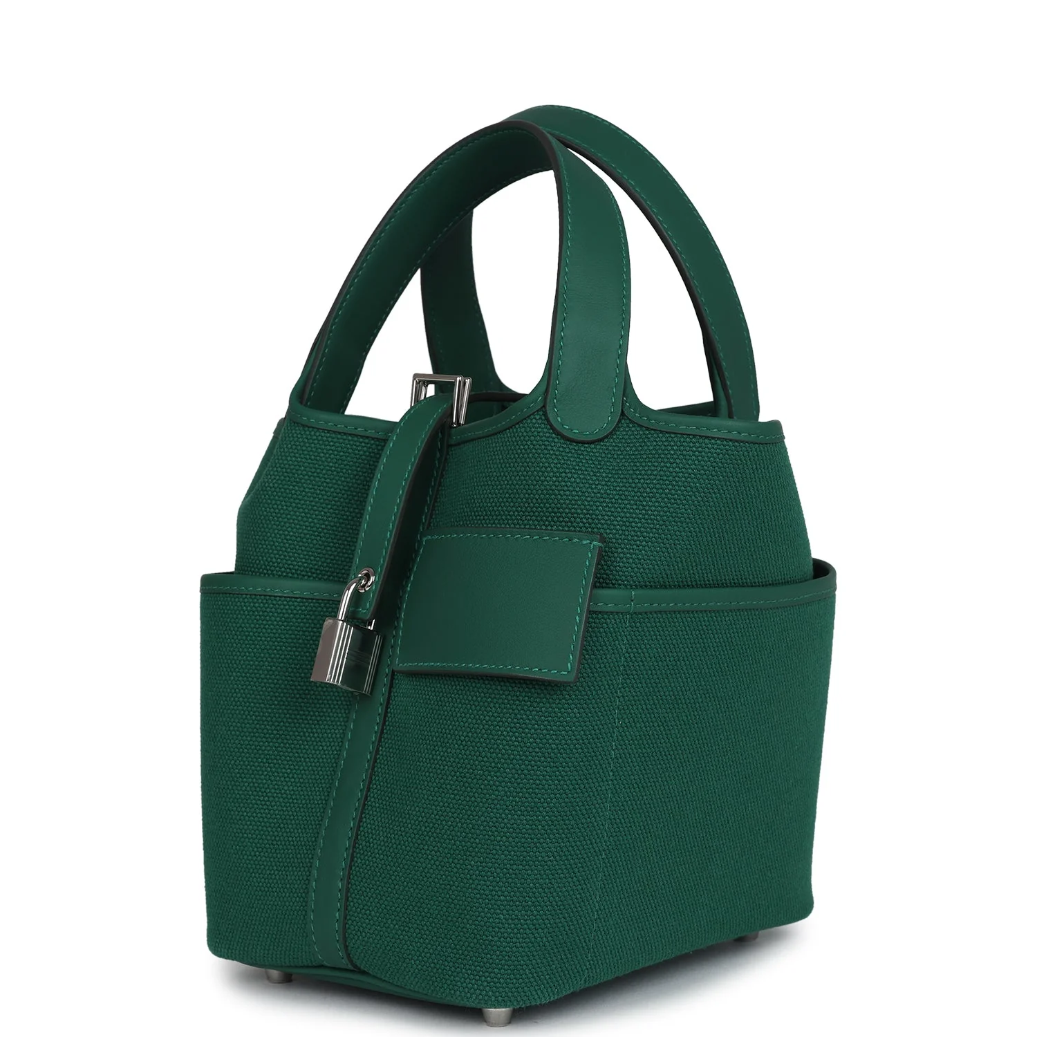 Hermes Picotin Cargo 18 Vert Moyen Swift and Toile Canvas Palladium Hardware