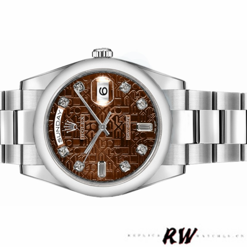 Rolex Day-Date 118209 Jubilee Chocolate Brown Diamonds Dial 36mm Unisex Replica Watch