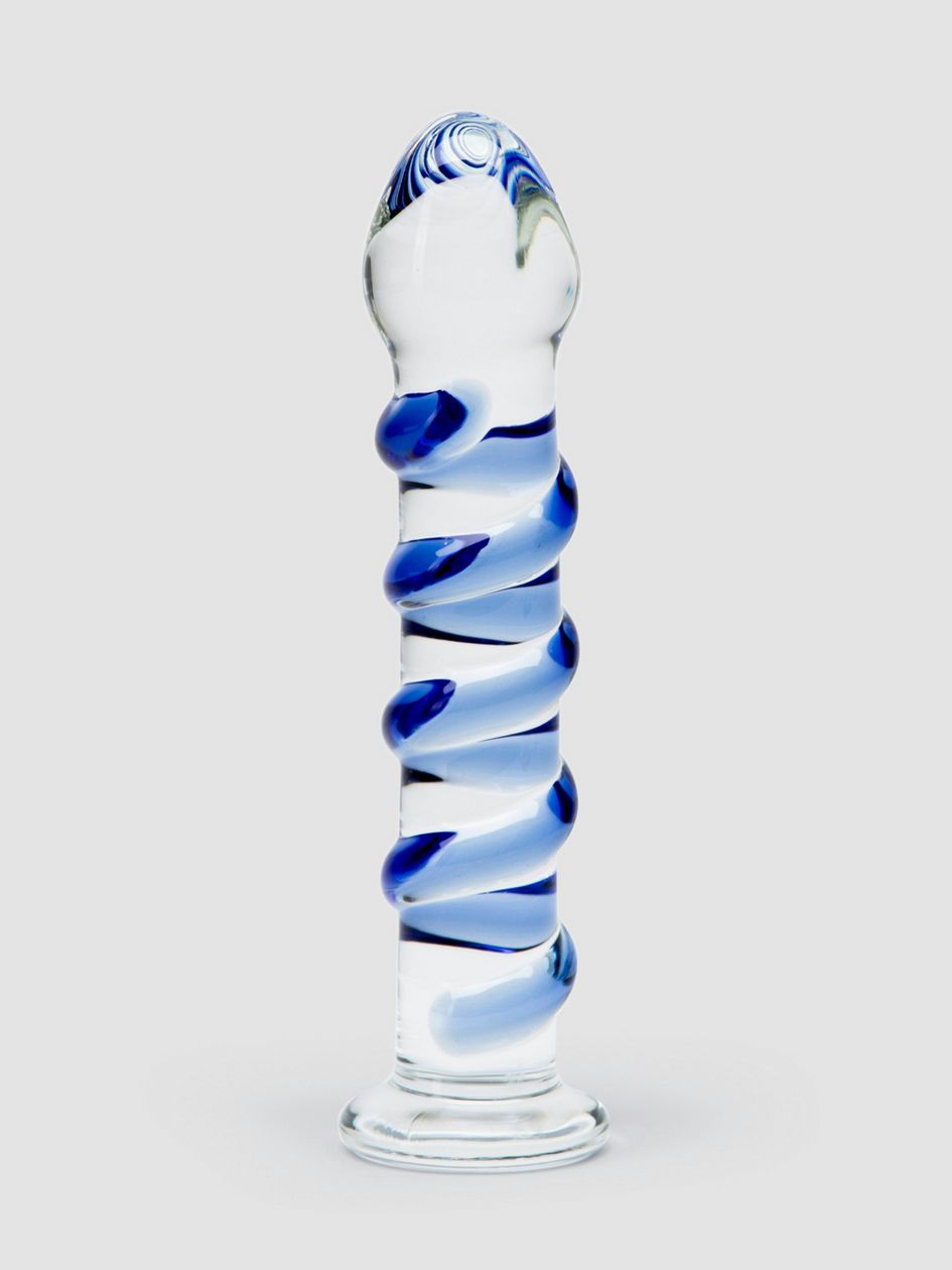 Icicles No 5 Sapphire Spiral Glass Dildo 7 Inch