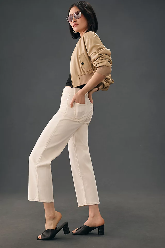 Malibu Crop Wide-Leg Jeans ECRU