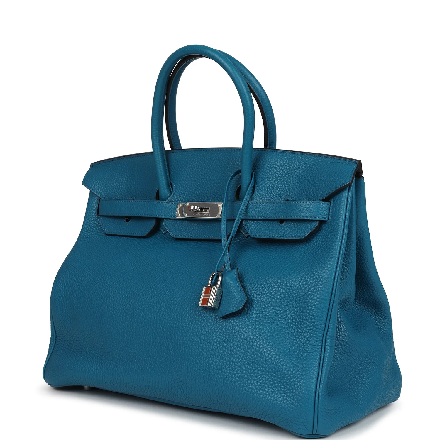 Hermes Birkin 35 Bleu Izmir Verso Clemence Palladium Hardware