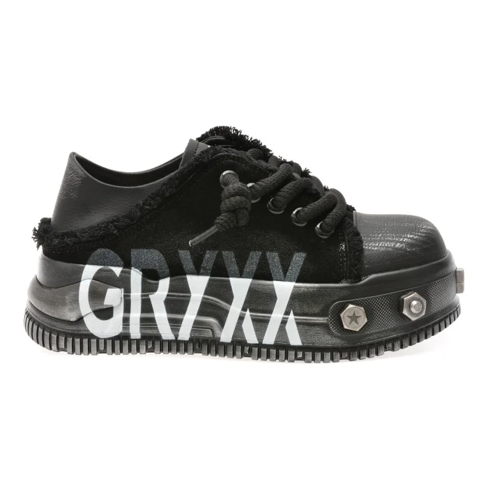 Pantofi sport GRYXX negri, 90713, din piele intoarsa