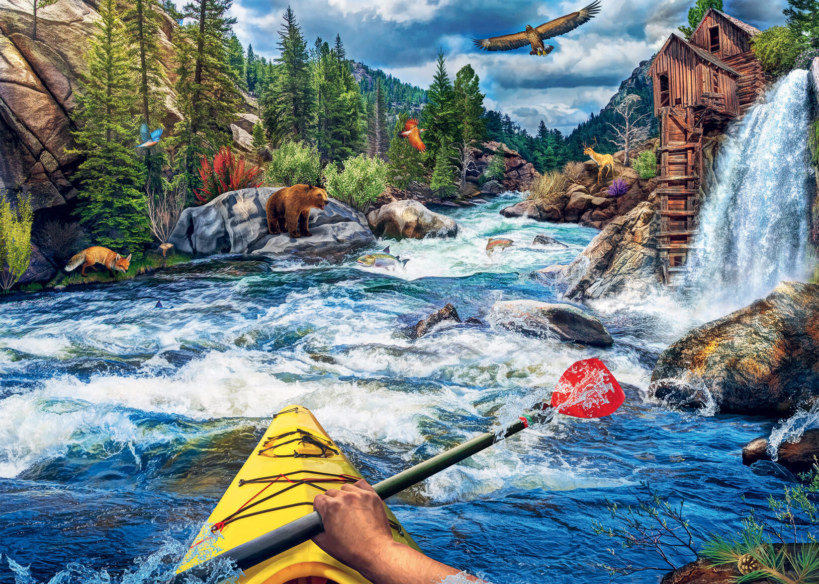 White Water Kayaking 1000 Piece Puzzle