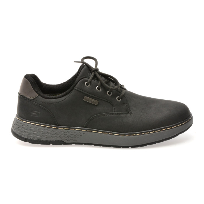 Pantofi sport SKECHERS negri, GARLAN, din piele ecologica