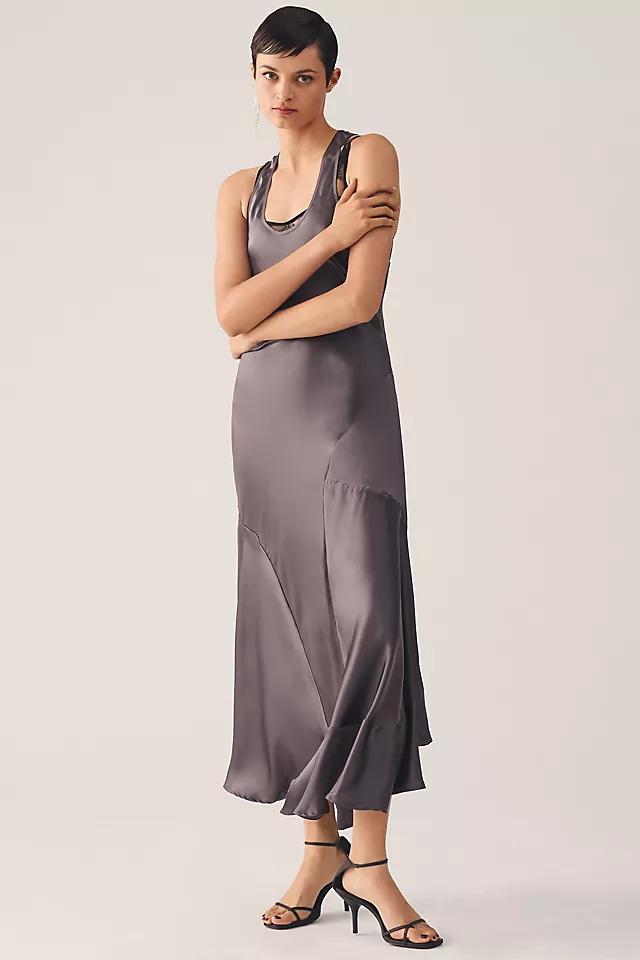 Seamed Silk Dress CARBON