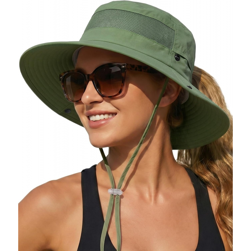Women's Sun Hat with Ponytail Hole Beach