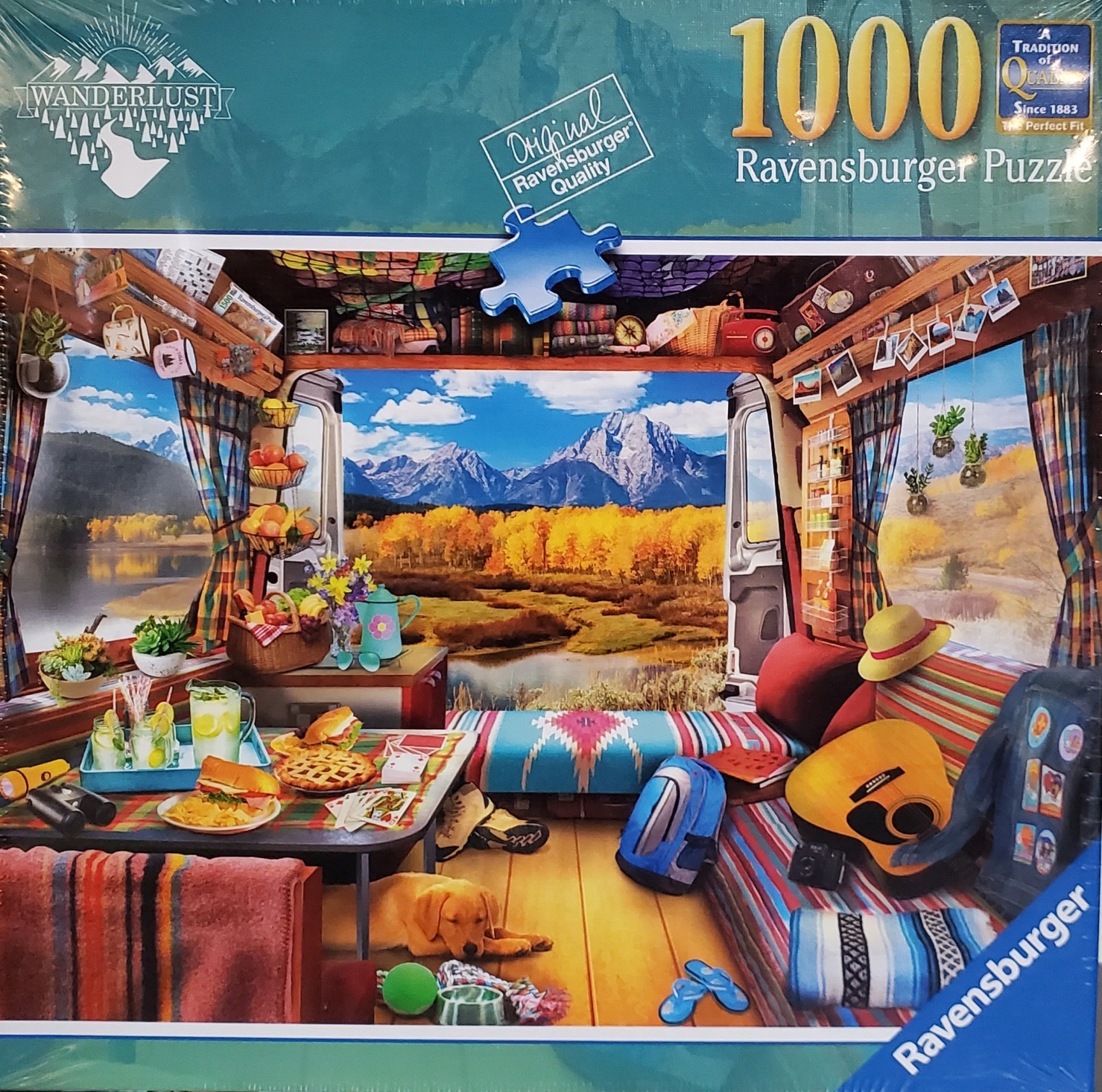 Vanlife Camper Camping 1000 Piece Puzzle (square box)