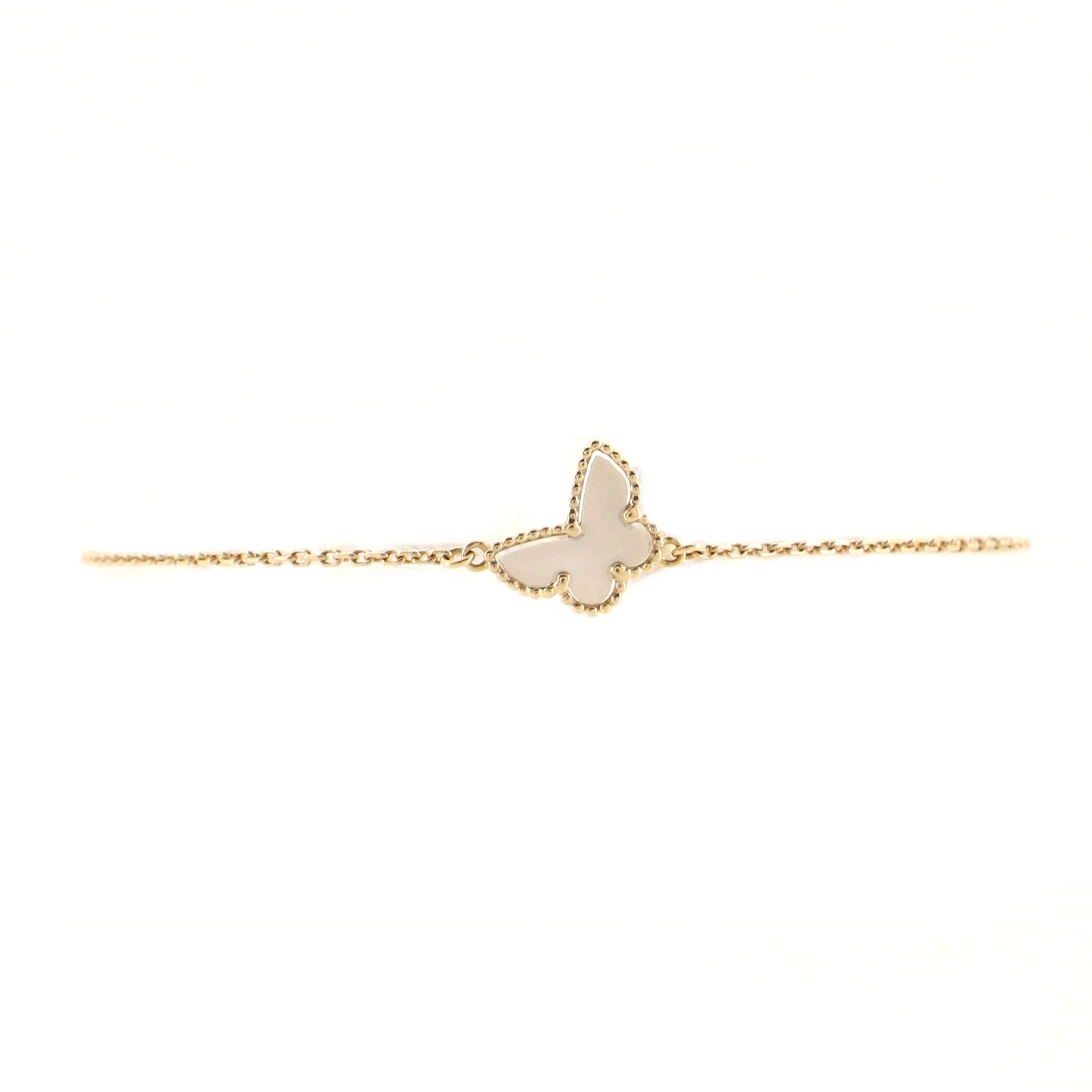 Sweet Alhambra Butterfly Bracelet 18K Yellow Gold and Mother of Pearl