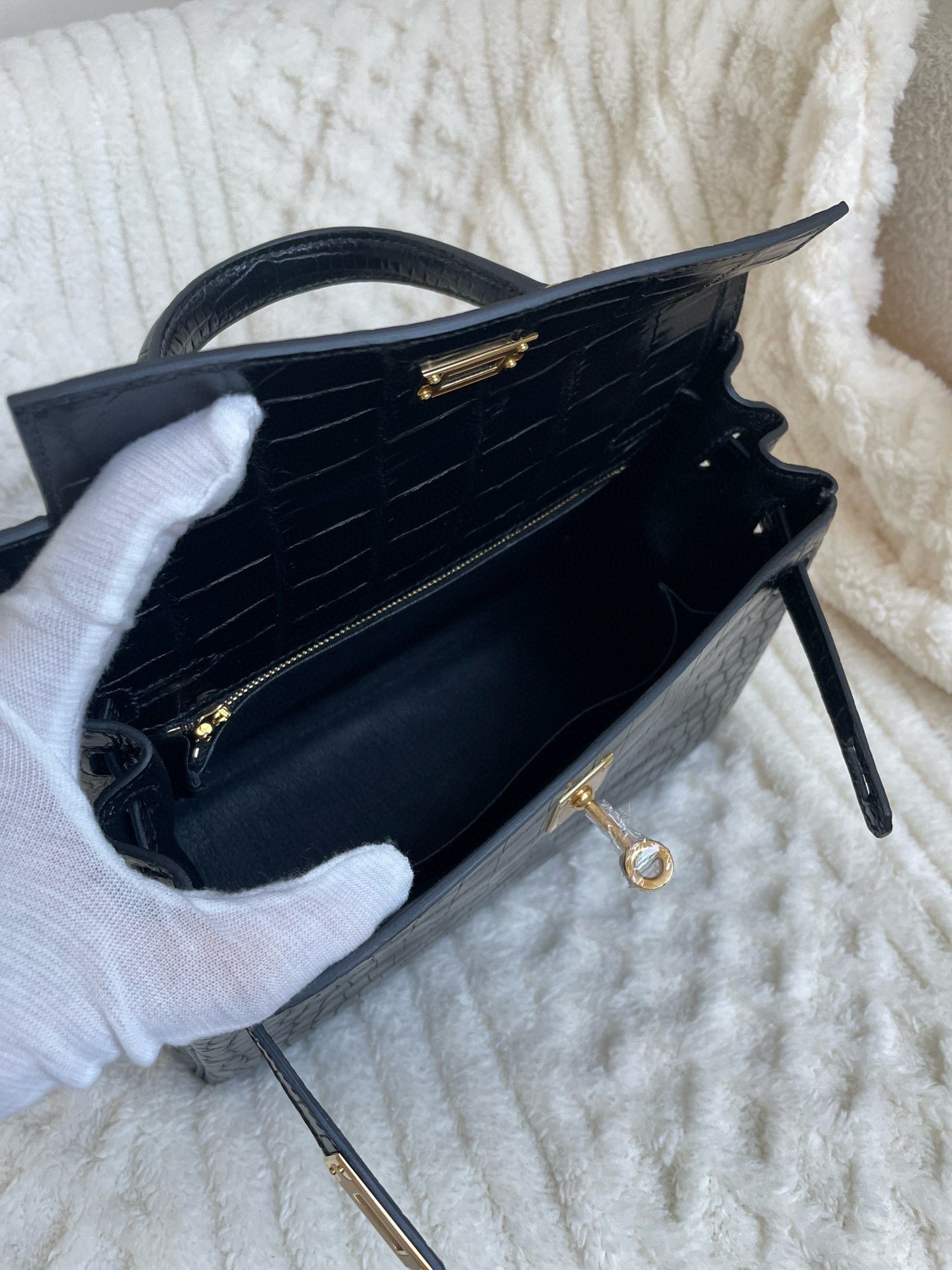 Hermès Haute Couture Kelly 25-32 crocodile skin