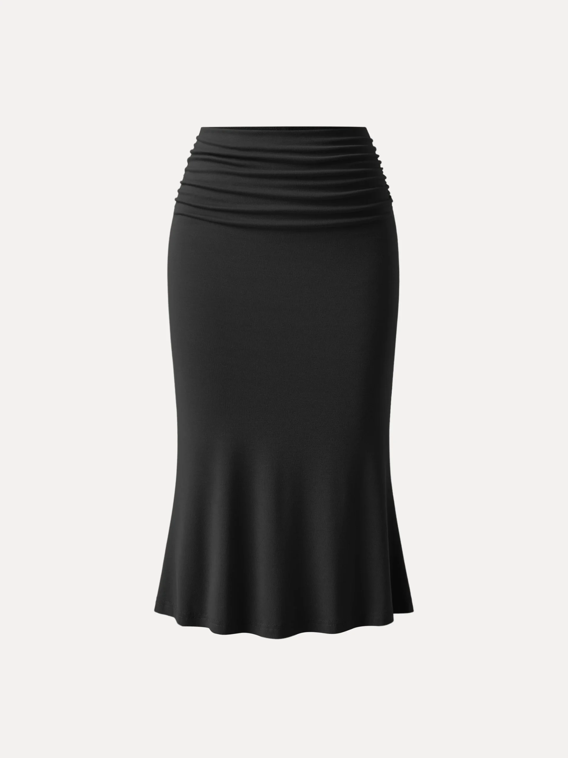 Ruched Side Mermaid Midi Skirt