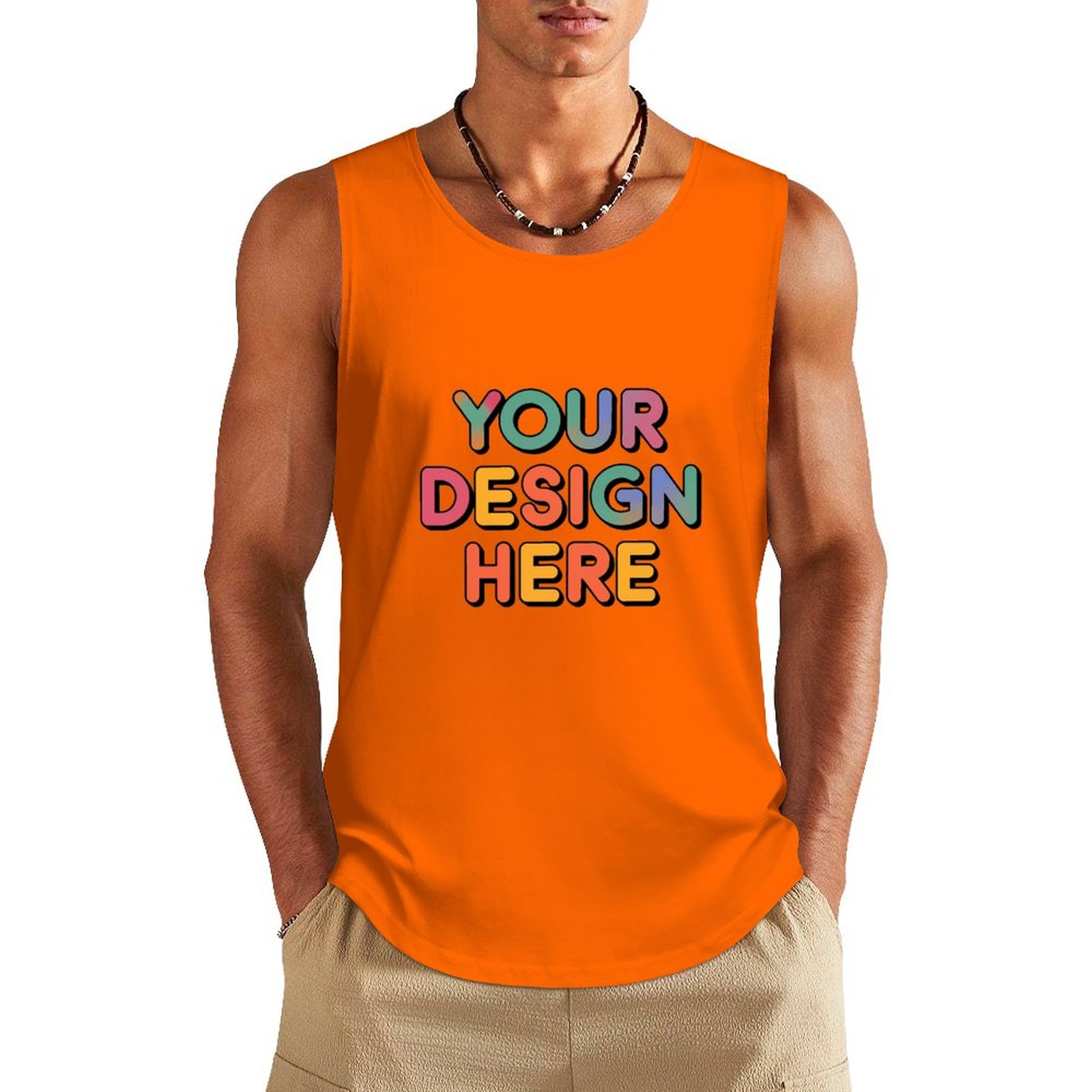 Personalized Custom Men’s 100% Cotton Sleeveless Vest