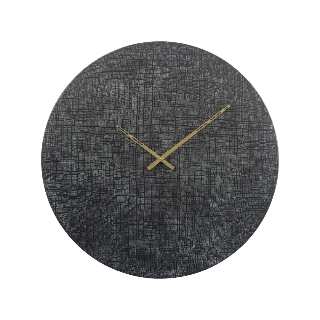 Textured Green and Black Aluminium Wall Clock 76cm