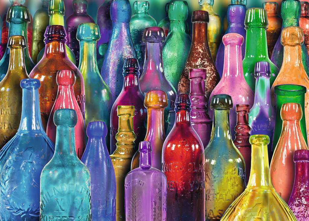 Aimee Stewart Colorful Bottles 1000 Piece Puzzle