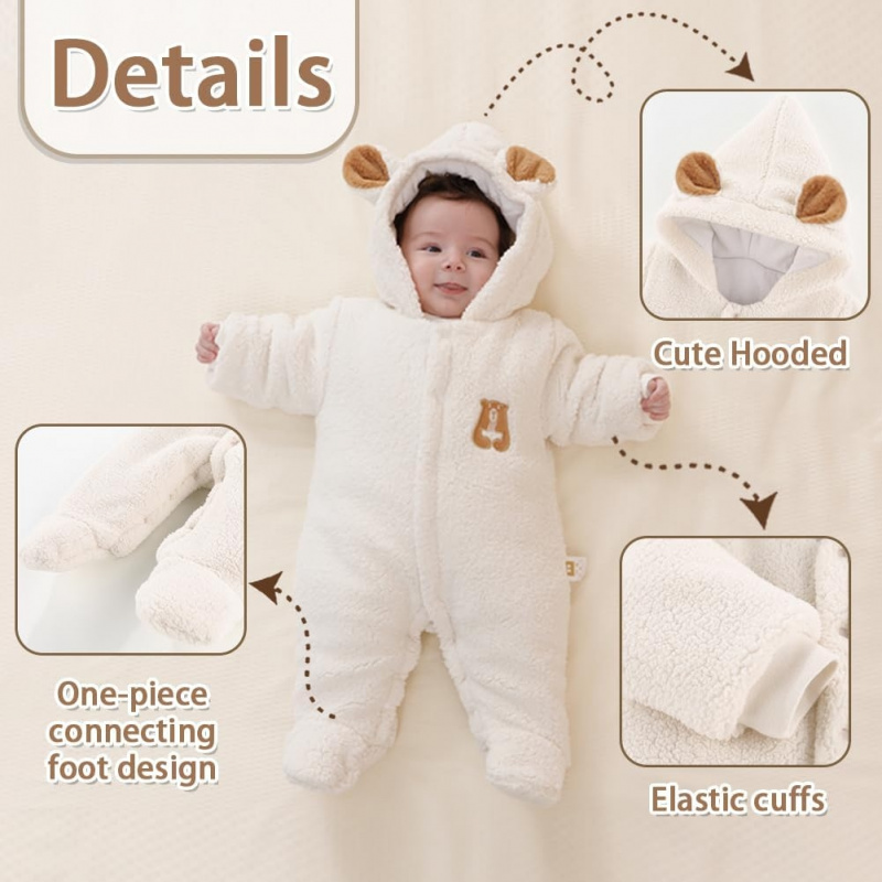 VAELIRAEL Newborn Fleece Footie Jumpsuit