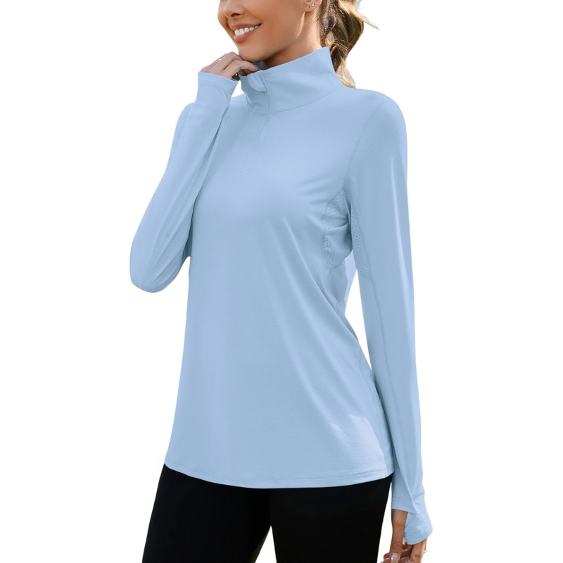 AURETOP Women's 1/4 zip UPF 50+ Sun Shirt SPF Long Sleeve