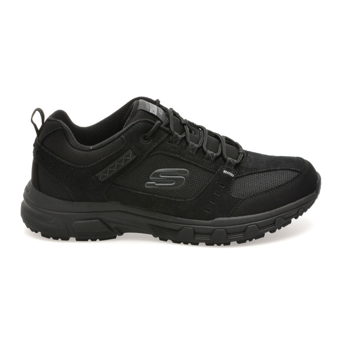 Pantofi sport SKECHERS negri, OAK CANYON, din material textil si piele naturala