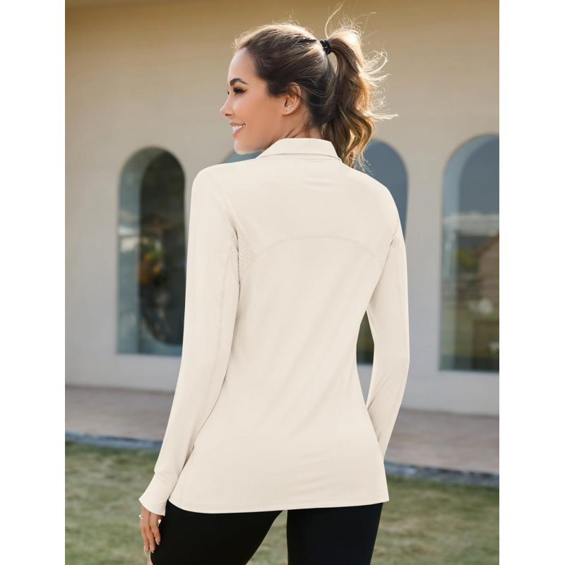 AURETOP Women's 1/4 zip UPF 50+ Sun Shirt SPF Long Sleeve