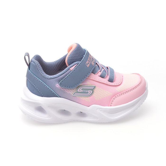 Pantofi sport SKECHERS roz, SOLA GLOW, din piele ecologica