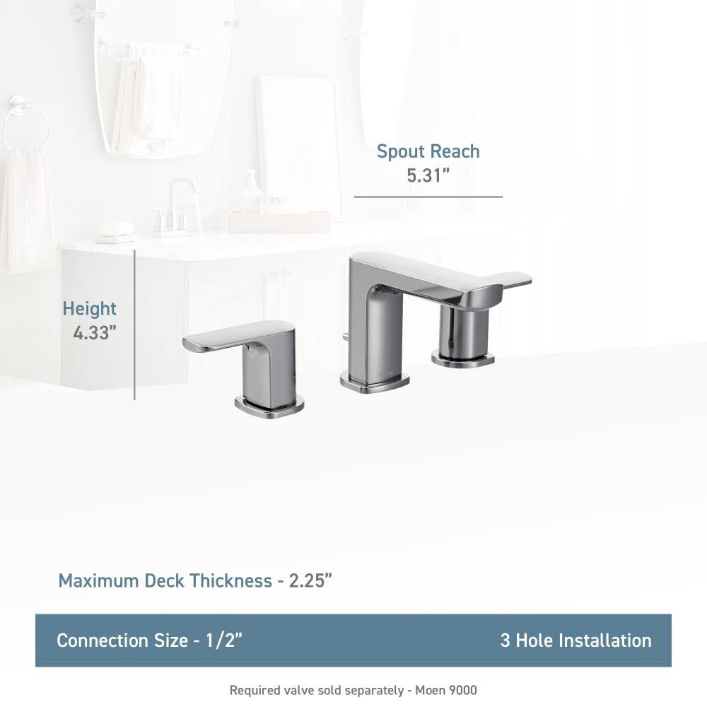 Moen Brushed nickel twohandle low arc bathroom faucet