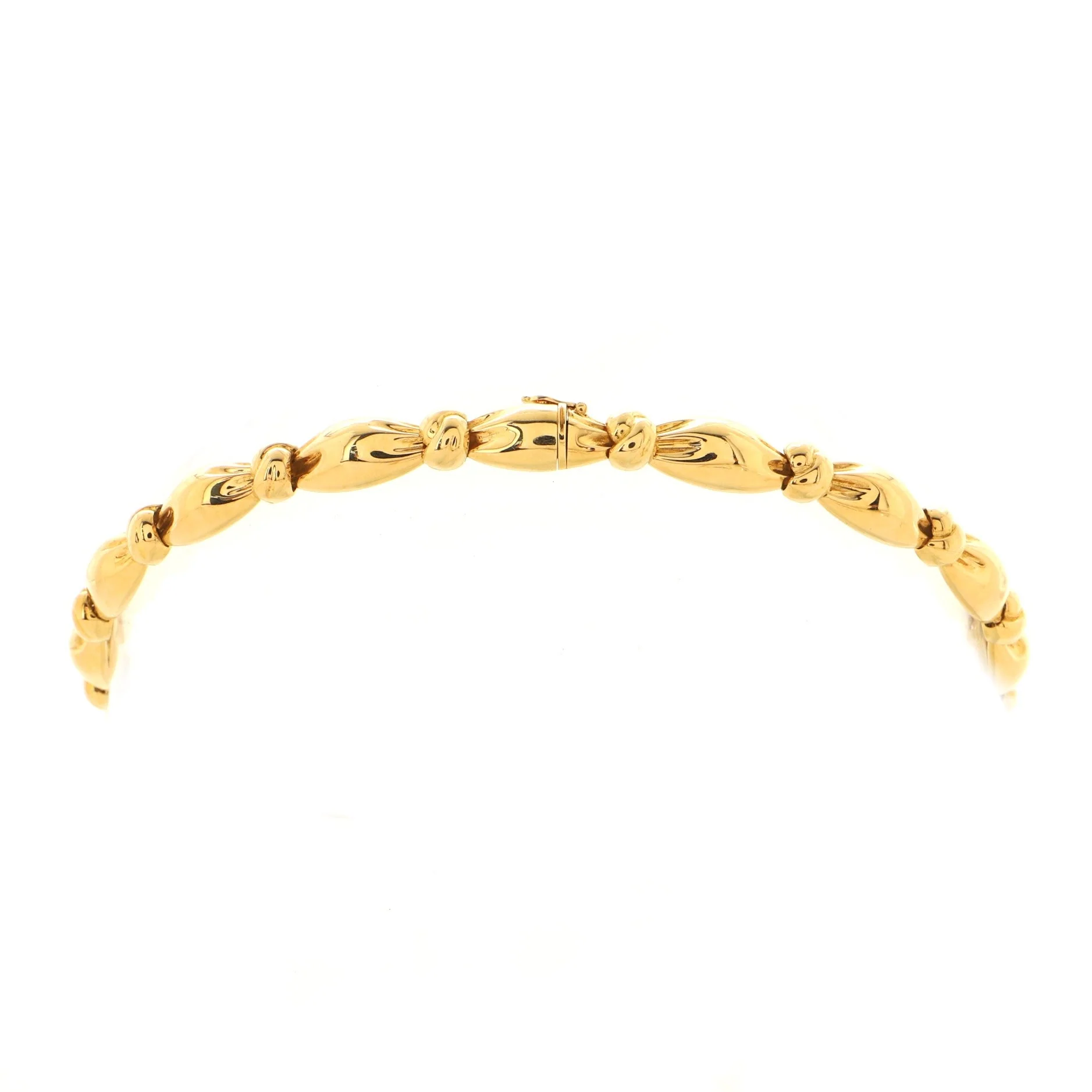 Vintage Knotted Link Choker Necklace 18K Yellow Gold