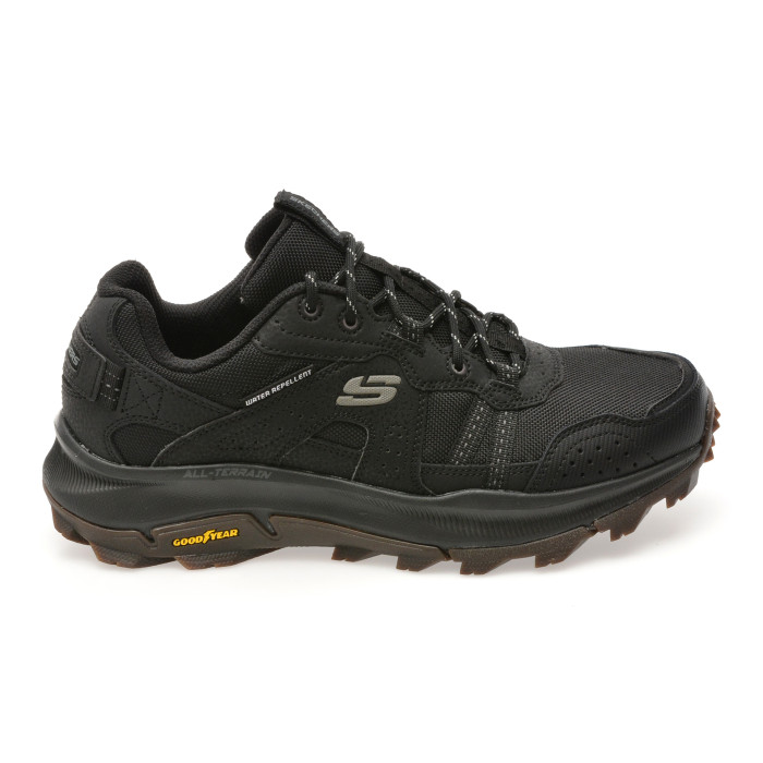 Pantofi sport SKECHERS negri, EQUALIZER 5.0 TRAIL, din material textil si piele naturala