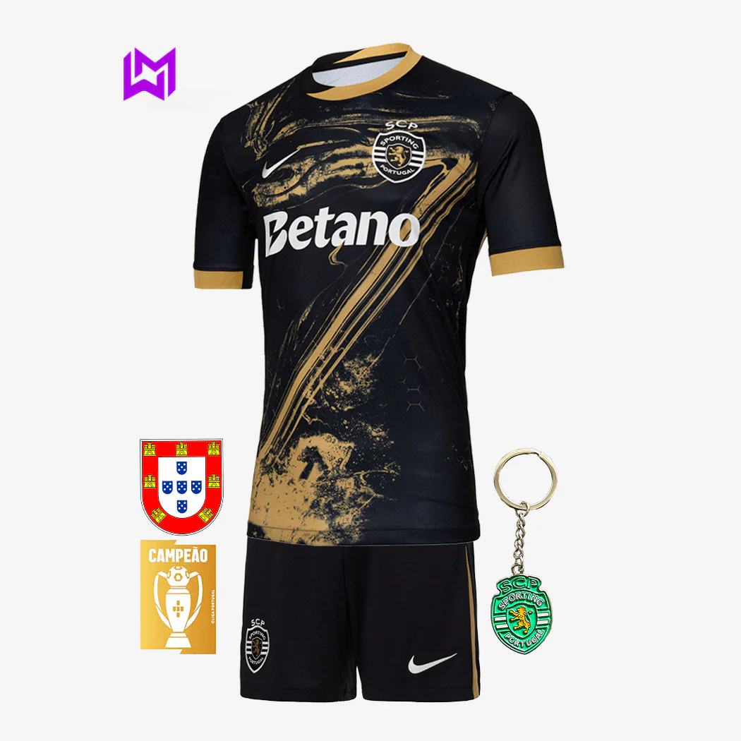 Conjunto Infantil Sporting Terceiro �?�?Ronaldo 2024/25 - LANÇAMENTO! 🔥💚