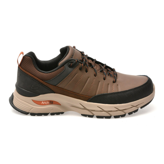 Pantofi sport SKECHERS maro, ARCH FIT BAXTER, din piele naturala