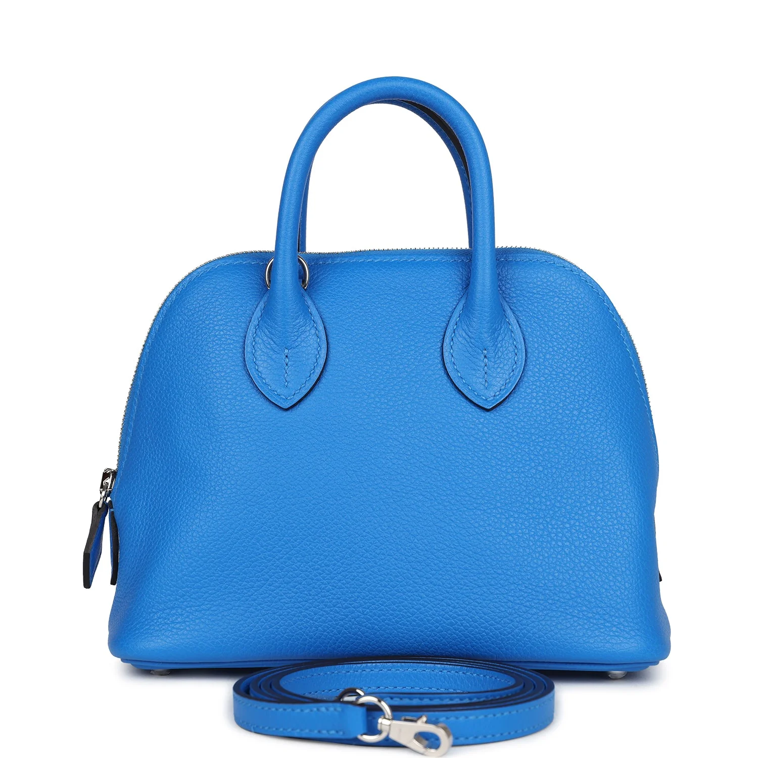 Hermes 1923 Bolide Mini Bleu France Evercolor Palladium Hardware