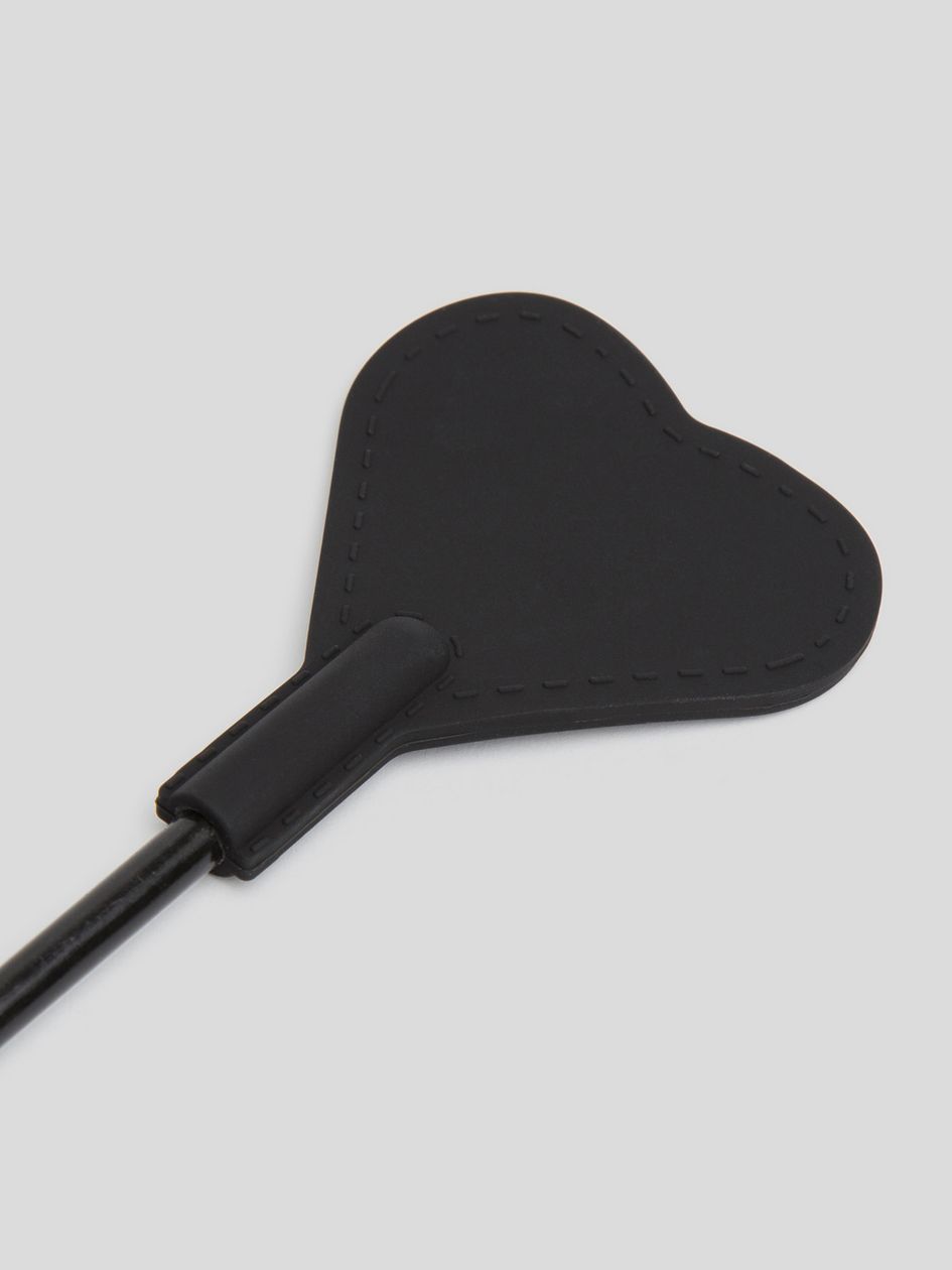 Bondage Boutique Black Skip a Beat Silicone Heart Riding Crop