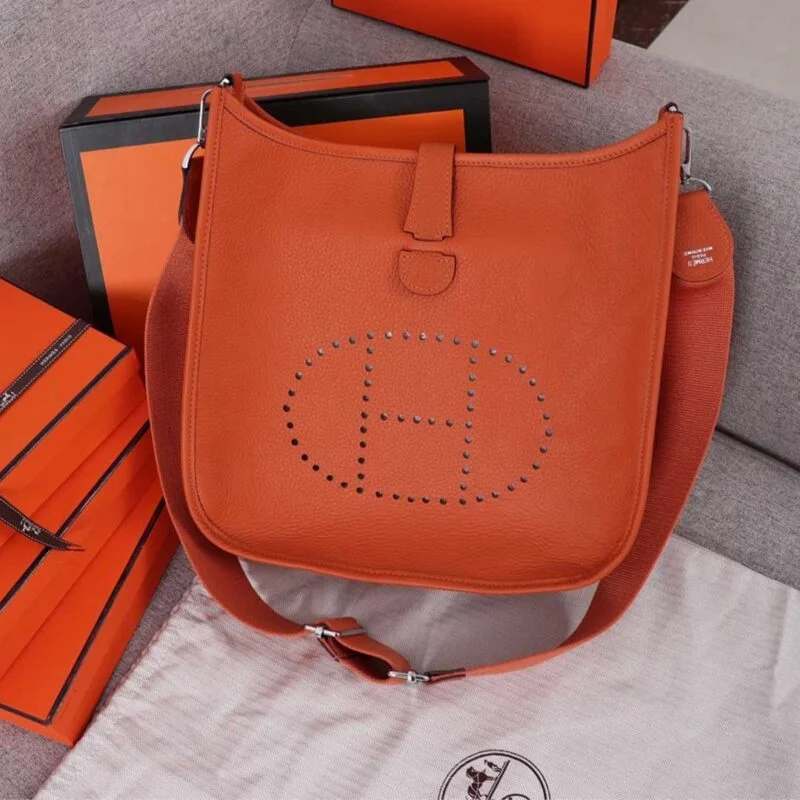 Hermes Evelyne Iii 29 Bag Orange/Black/Blue