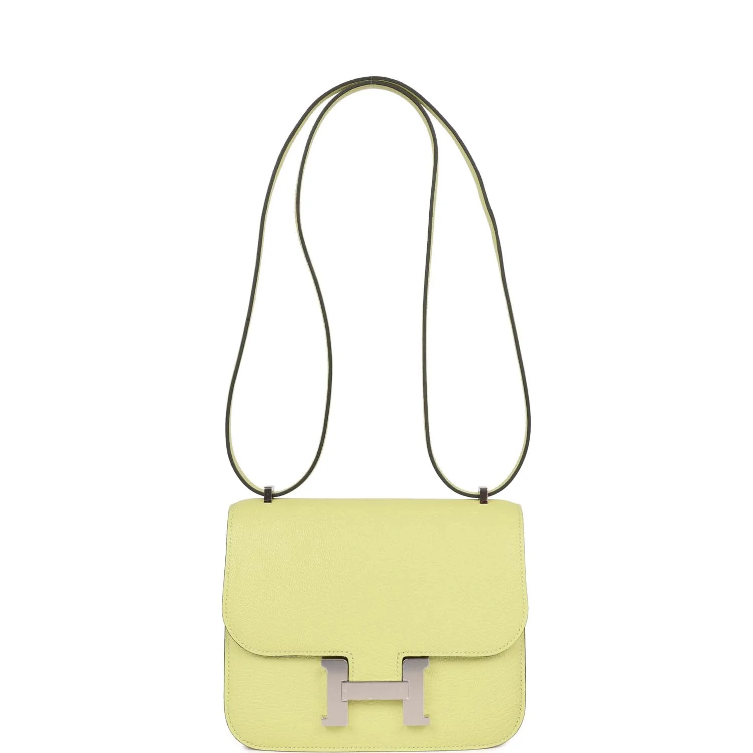 Hermes Constance 18 Jaune Bourgeon Chevre Palladium Hardware