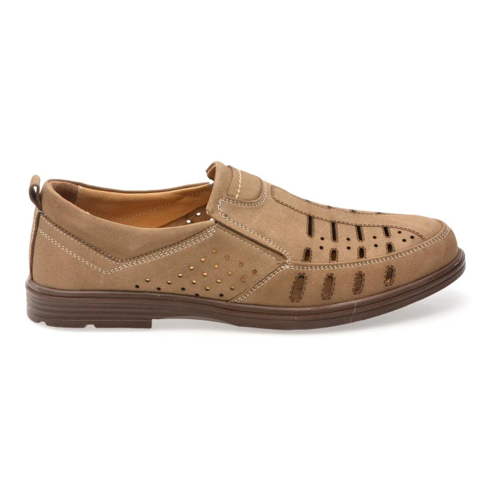 Pantofi BITE THE BULLET gri, SH8501, din nabuc