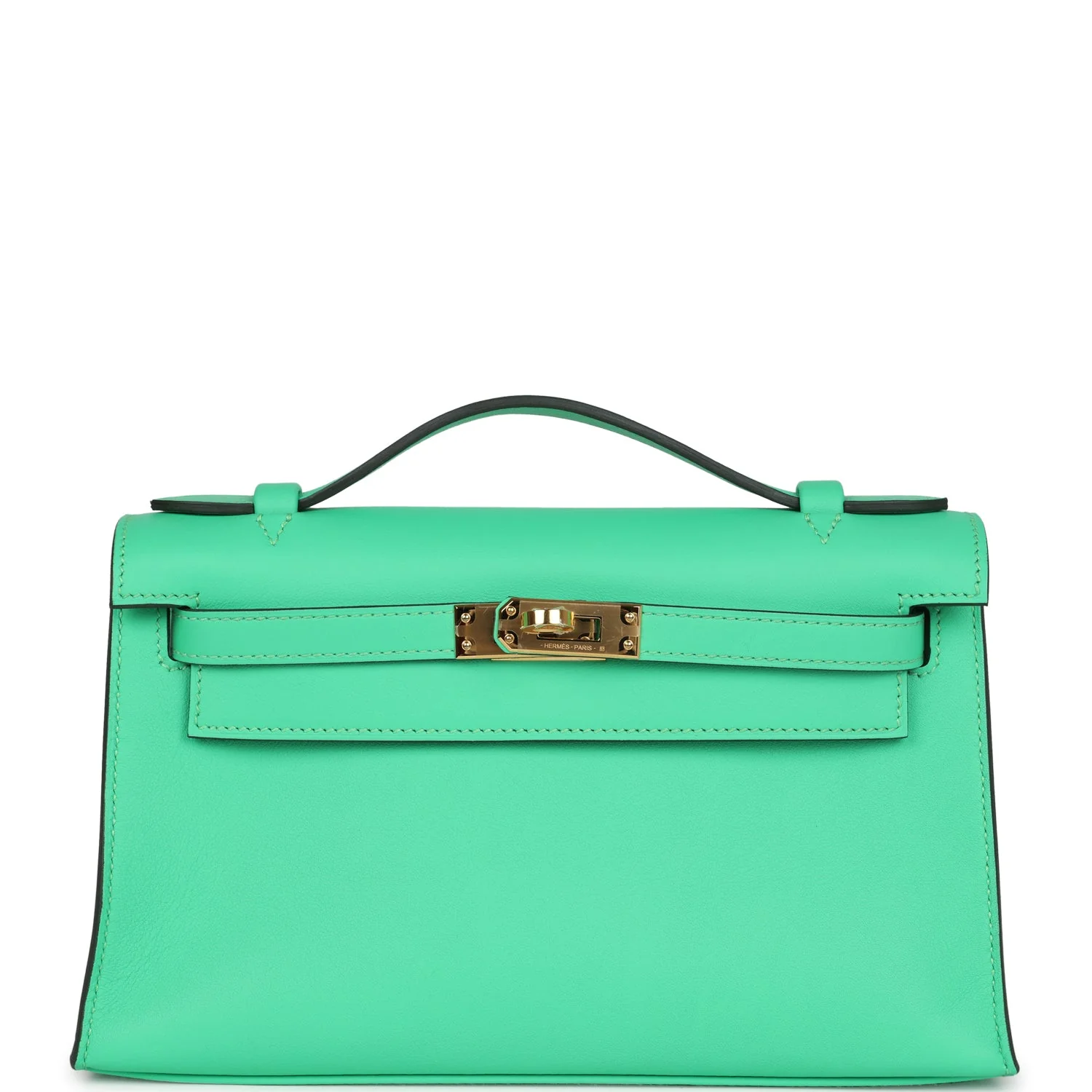 Hermes Kelly Pochette Vert Comics Swift Gold Hardware