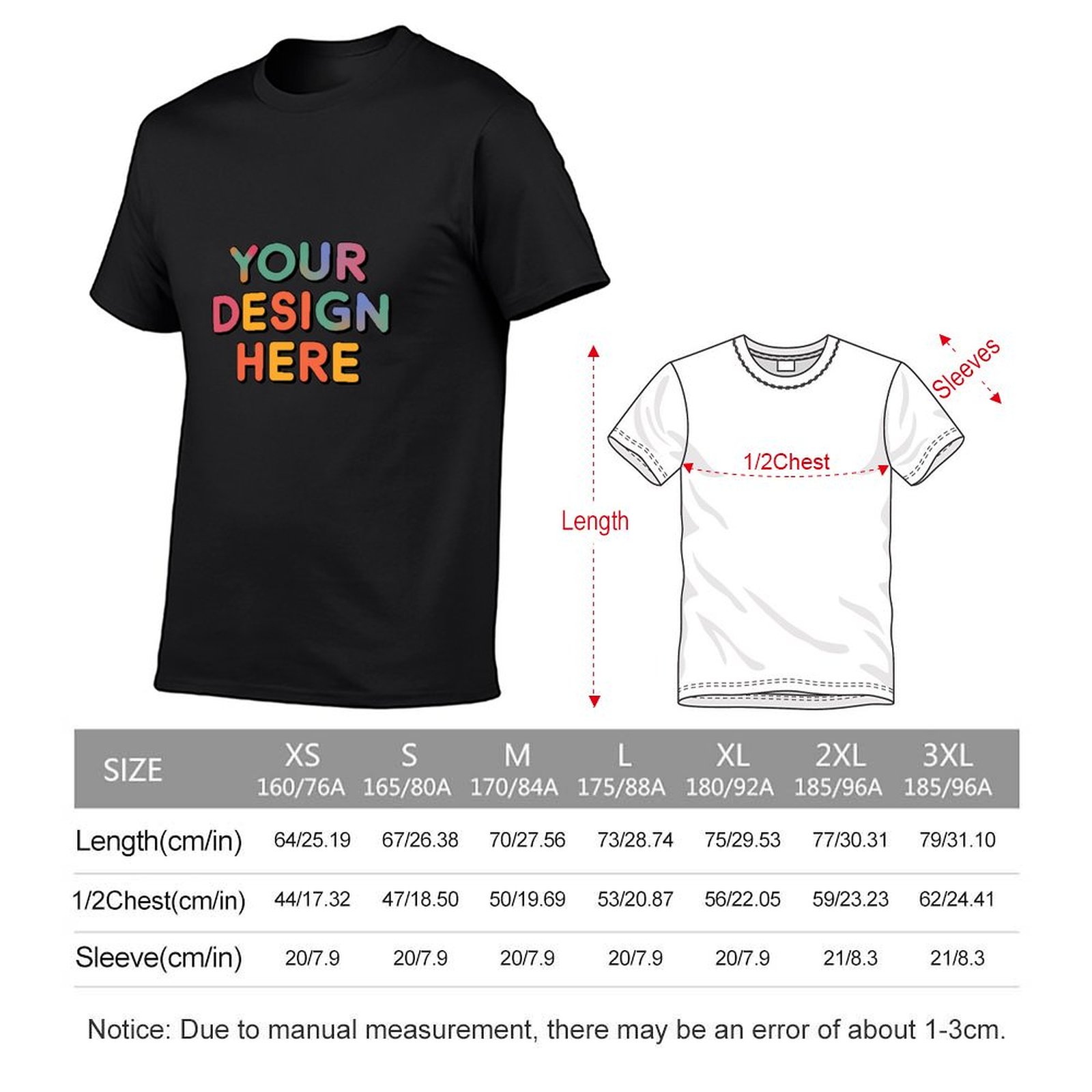 Customized Unisex Durable Cotton T-Shirt for Casual Wear