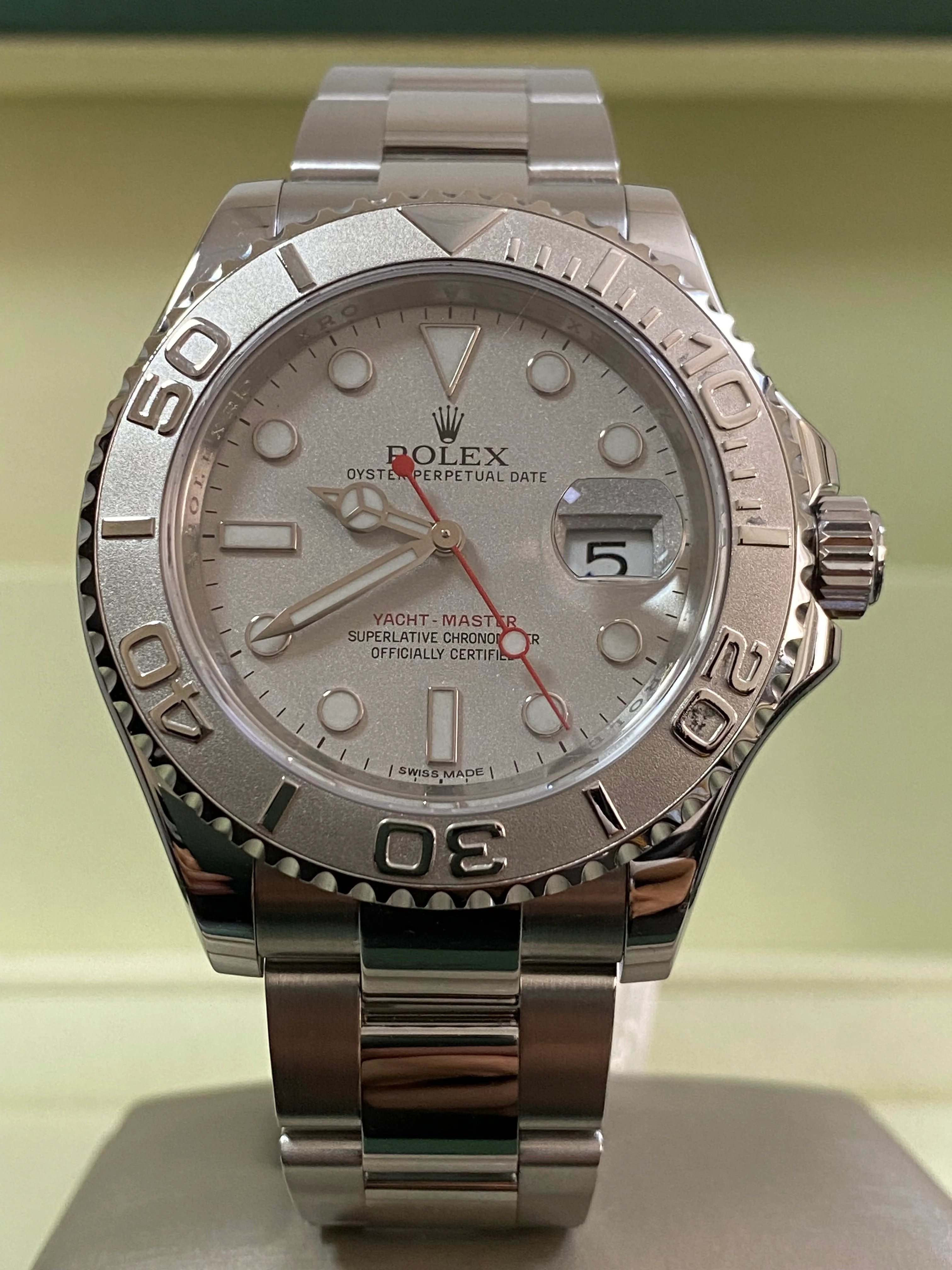 Rolex Steel and Platinum Yacht-Master 40 - 2013 - Silver Dial - 116622 *FULL SET*