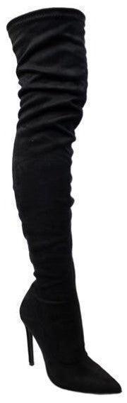 Over The Knee Pointed Toe Single High Heel Dressy Boots