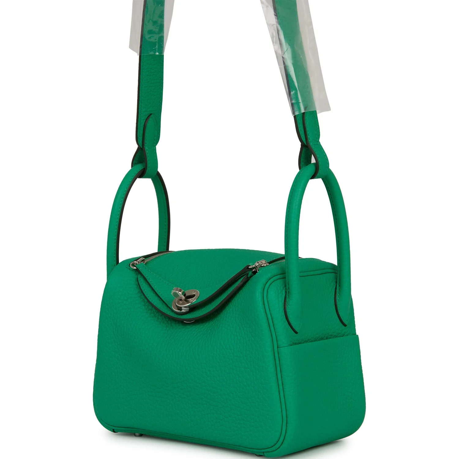 Hermes Mini Lindy Menthe Clemence Palladium Hardware