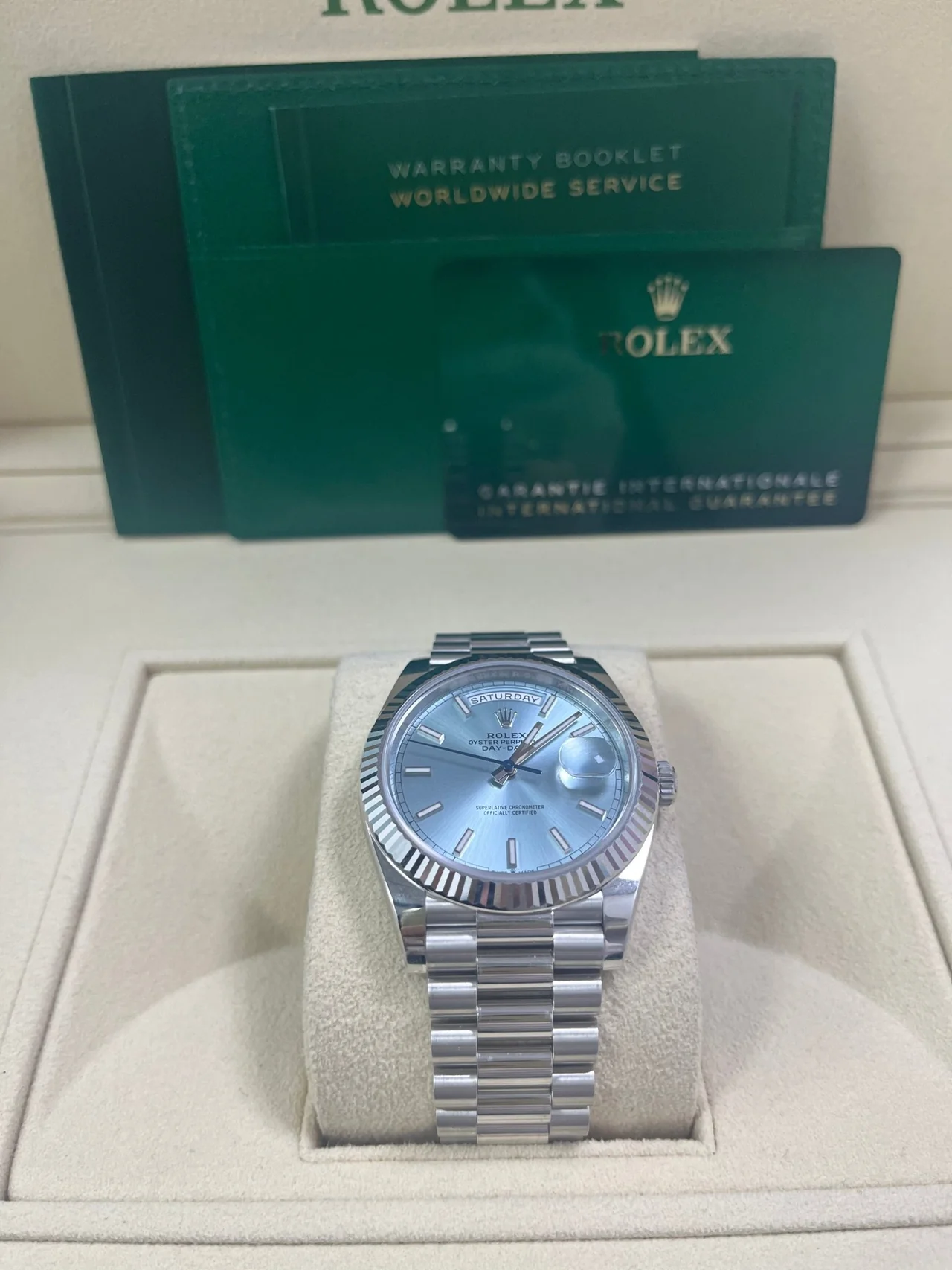 Rolex Day-Date 40 Ice Blue Dial m228236 0018 Men's Watch