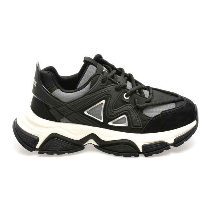 Pantofi sport GRYXX negri, 1006, din material textil si piele naturala