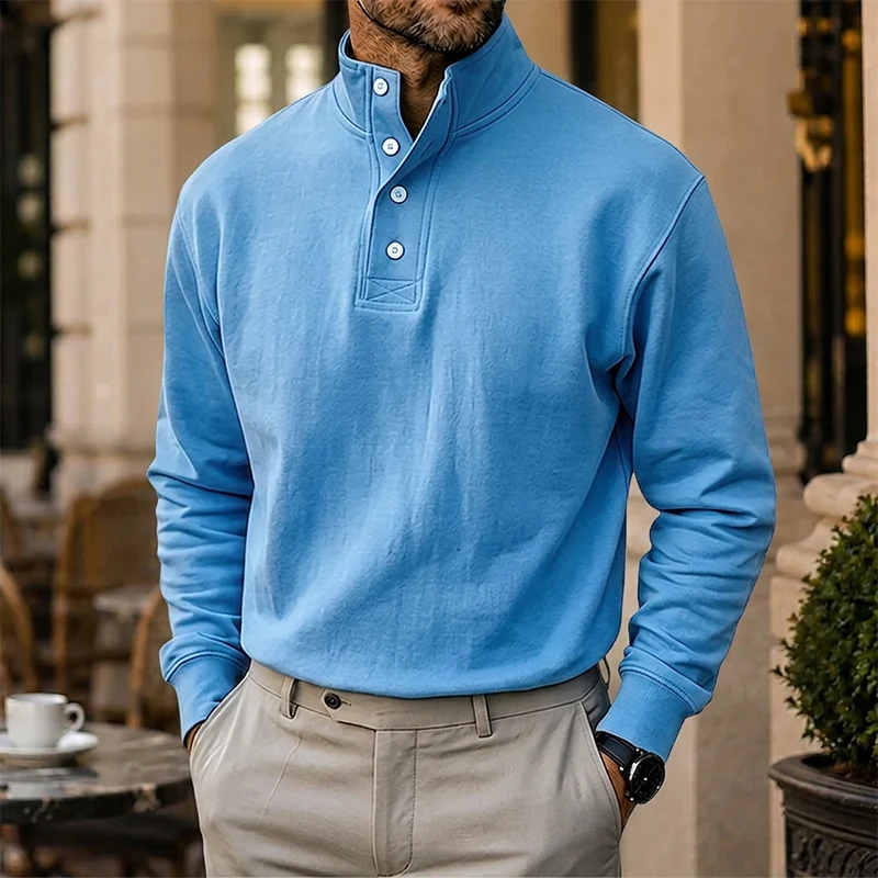 Mivanity Gentleman's Simple Stand-up Collar Long-sleeved Sweatshirt