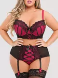 Lovehoney Plus Size Boudoir Belle Cherry Push-Up Longline Bra Set