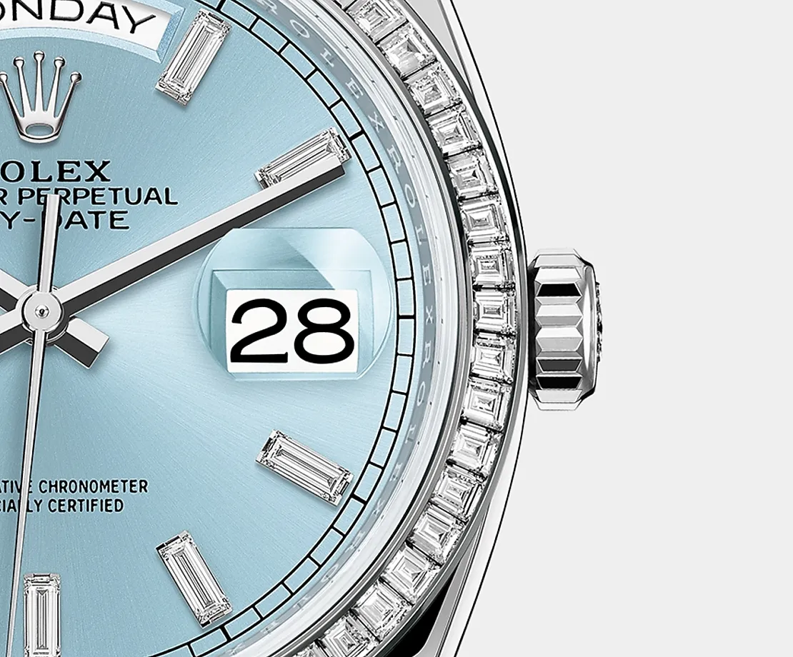 Classic watches DAY-DATE 36 Oyster, 36 mm, platinum and diamonds